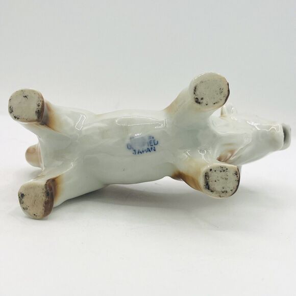 Vintage Porcelain White & Brown Cow Creamer. Made In Occupied Japan. Nice - Picture 7 of 7